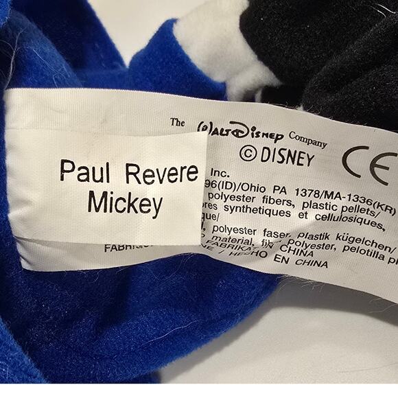 Disney Store Exclusive Mickey Paul Revere Mini Bean Bag 8" NWT - Picture 3 of 6